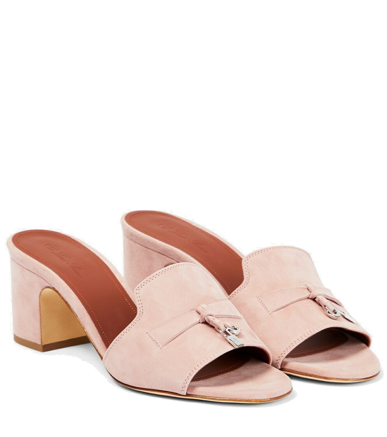 Summer Charms Mules 80 Yellow Suede Pink Lambskin