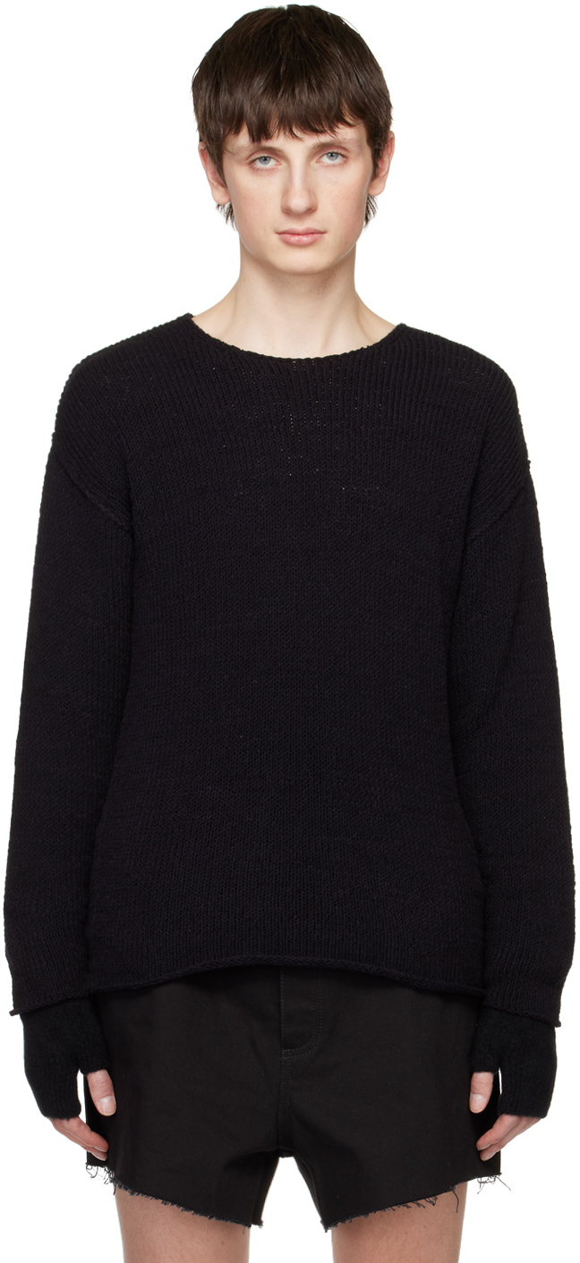 Isabel Benenato Black Round Neck Sweater Isabel Benenato