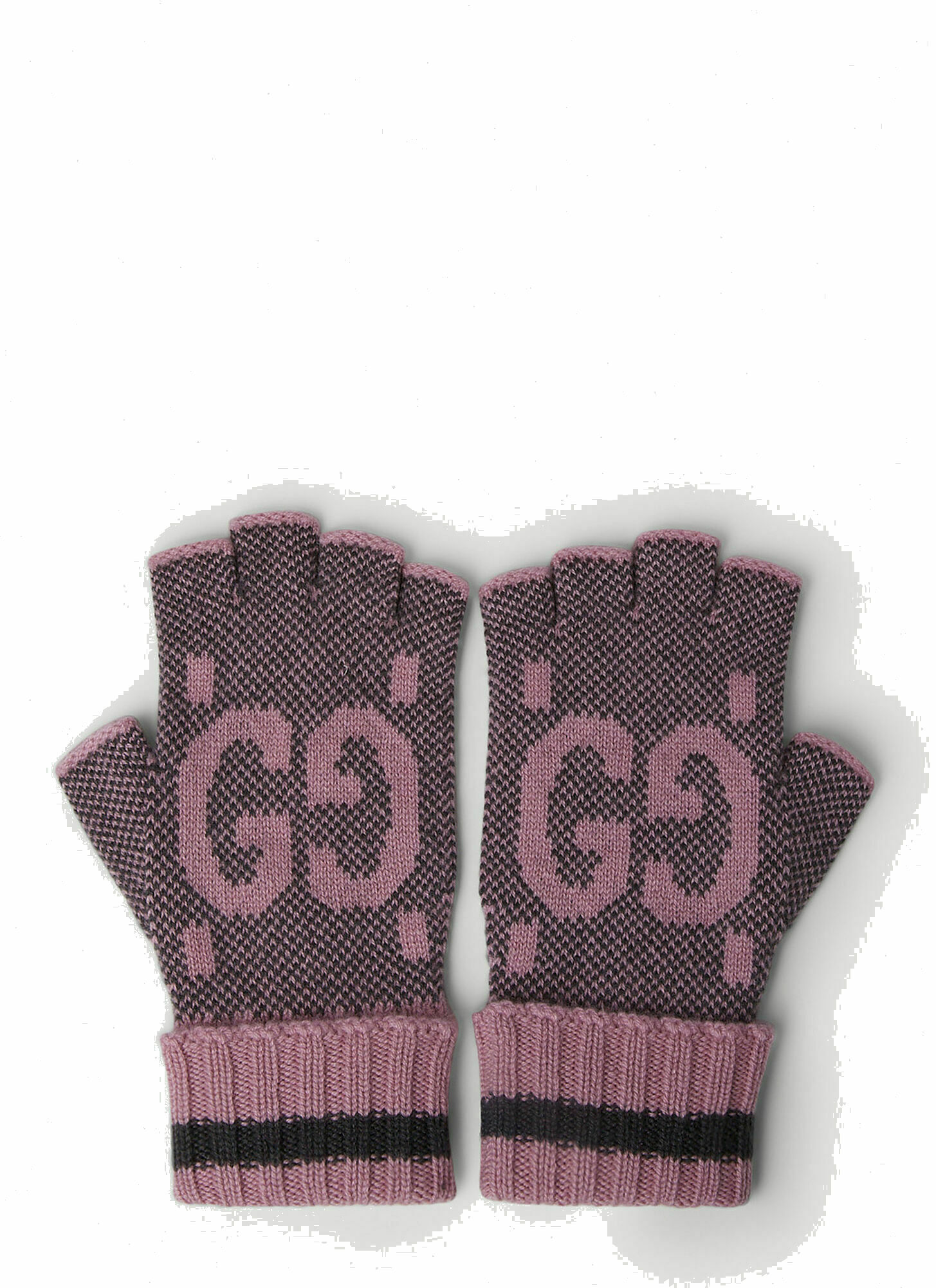 Photo: GG Jacquard Fingerless Gloves in Pink