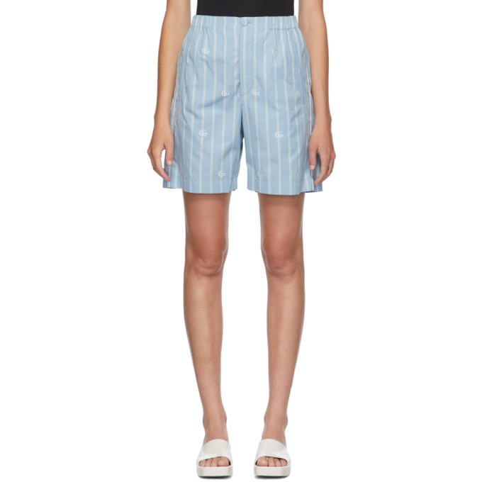 Gucci Blue GG Stripe Bowling Shorts Gucci