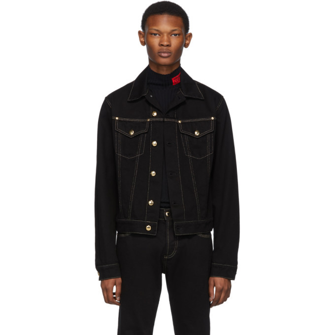 Shopping \u003e versace black denim jacket 