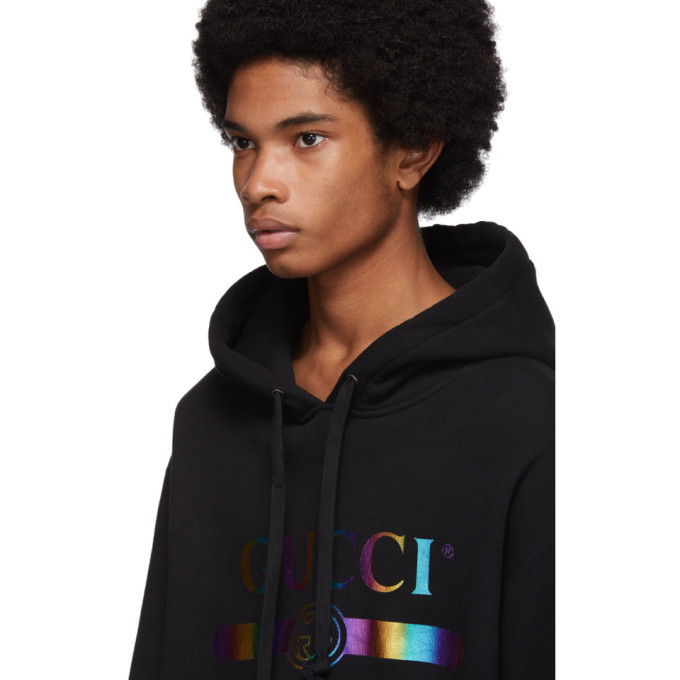 Gucci Black Rainbow Logo Hoodie Gucci