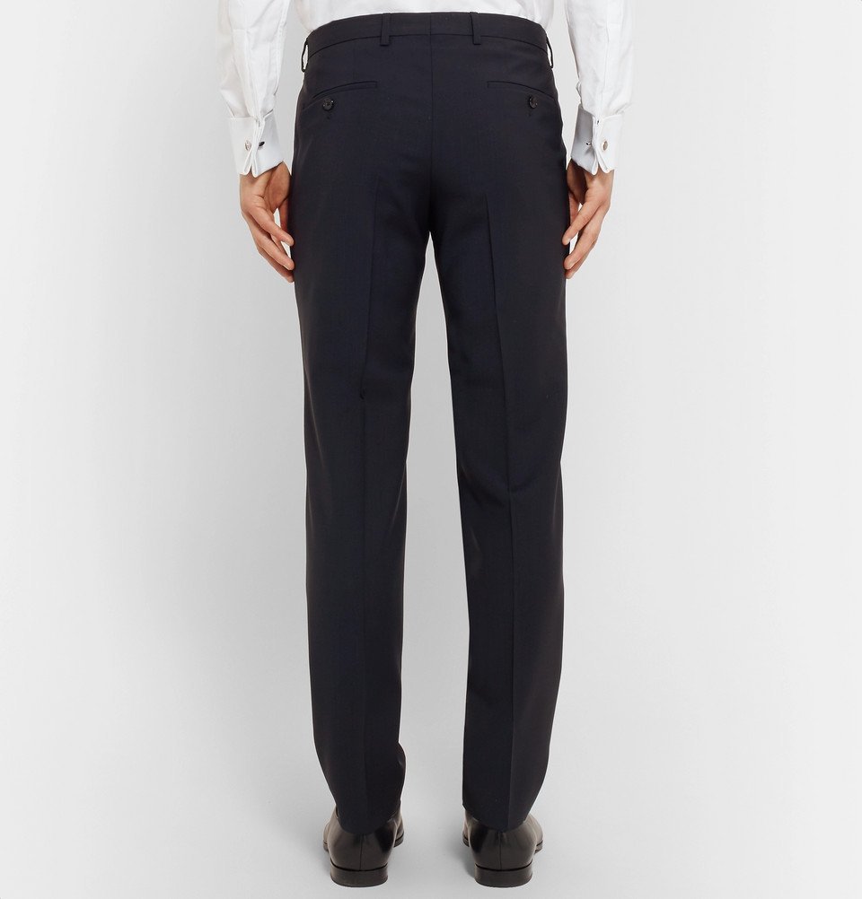 Hugo Boss - Navy Genesis Slim-Fit Wool and Cashmere-Blend Suit Trousers ...