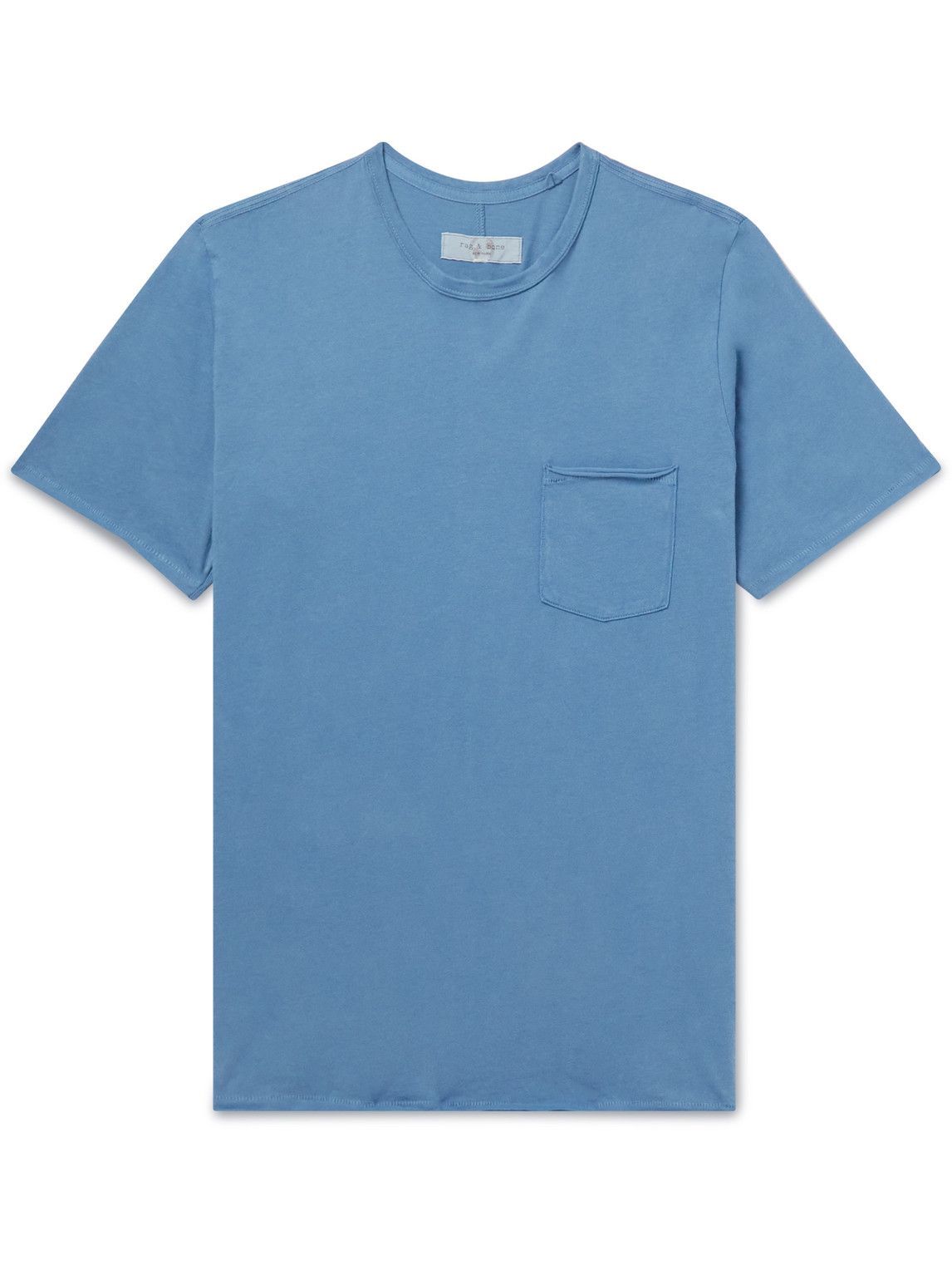 Photo: Rag & Bone - Miles Organic Cotton-Jersey T-Shirt - Blue