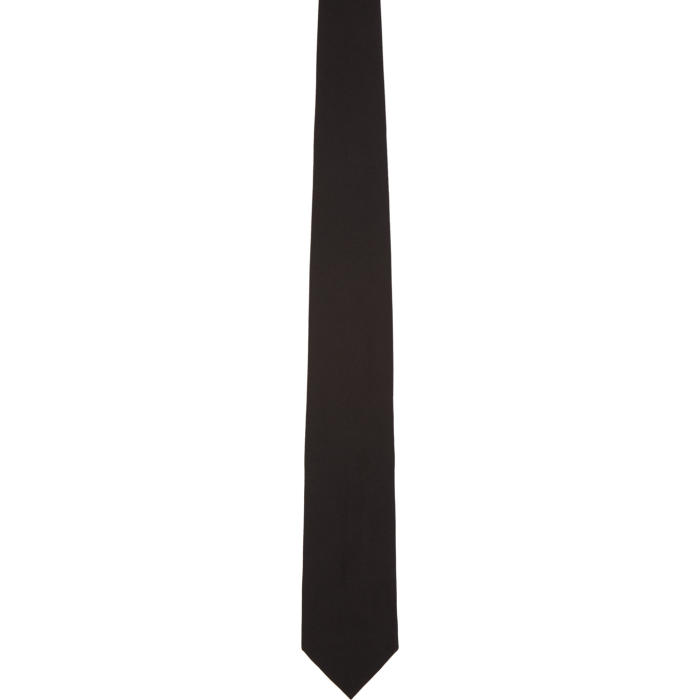 Prada Black Microfaille Logo Tie Prada