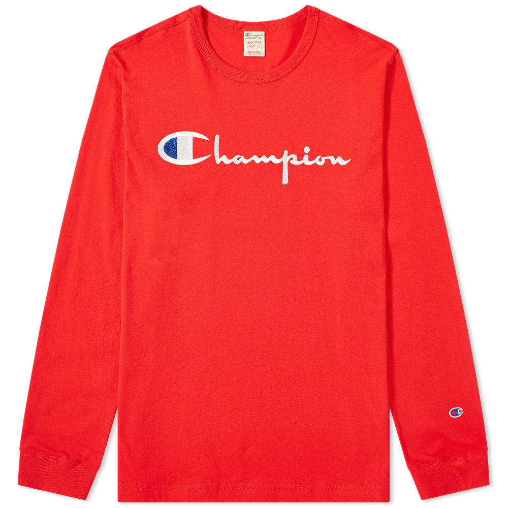 red champion long sleeve shirt