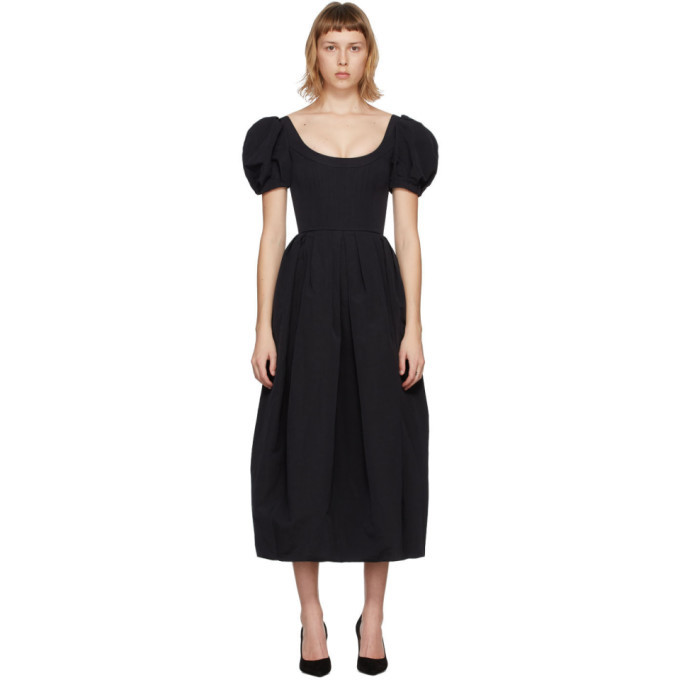 Brock Collection Black Salvina Flamed Dress Brock Collection