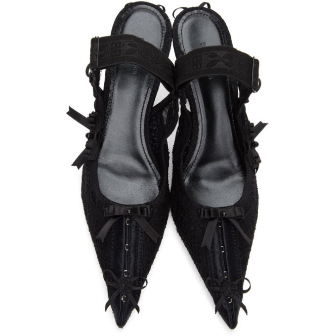 Balenciaga Black Lingerie Slingback Heels Balenciaga