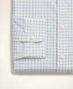 Brooks Brothers Men's Stretch Madison Relaxed-Fit Dress Shirt, Non-Iron Poplin Button-Down Collar Grid Check | Yellow/Blue