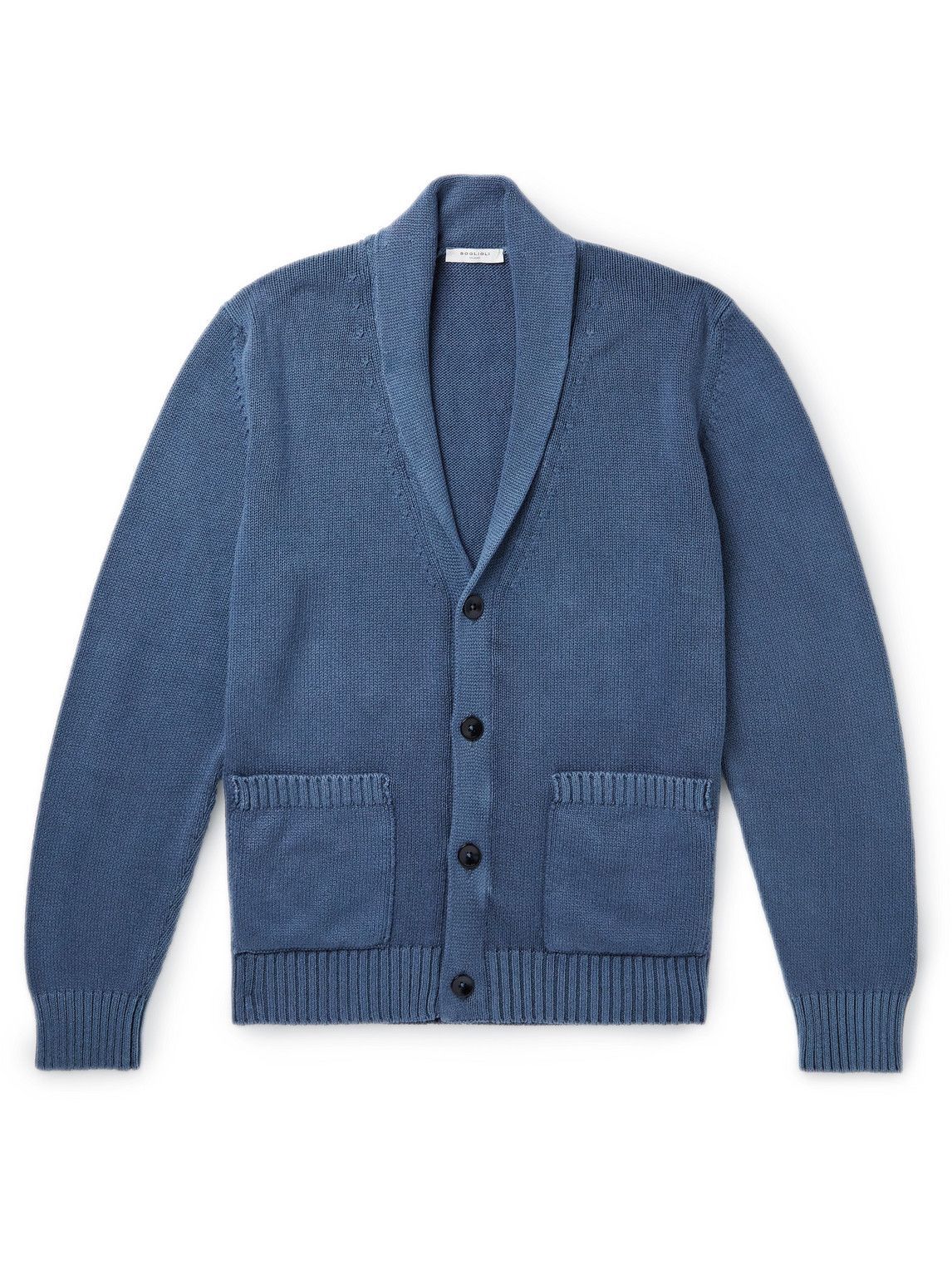 Boglioli - Shawl-Collar Cotton Cardigan - Blue Boglioli