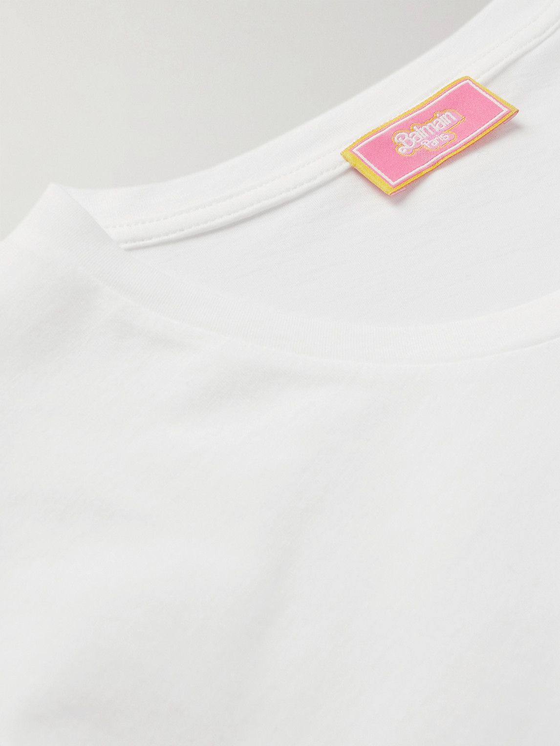 Balmain - Barbie Logo-Appliquéd Cotton-Jersey T-Shirt - White Balmain
