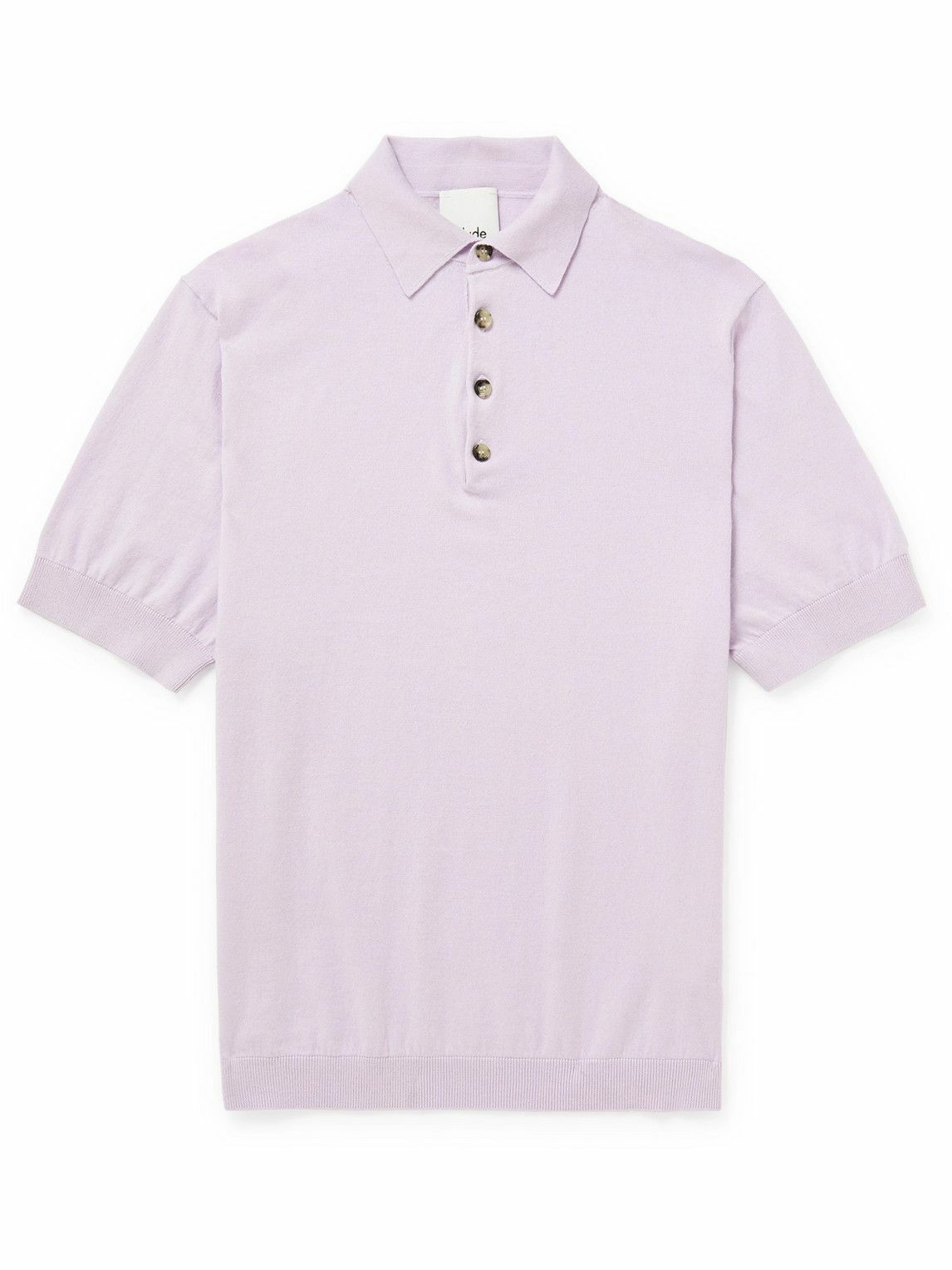 Photo: Allude - Cotton and Cashmere-Blend Polo Shirt - Purple
