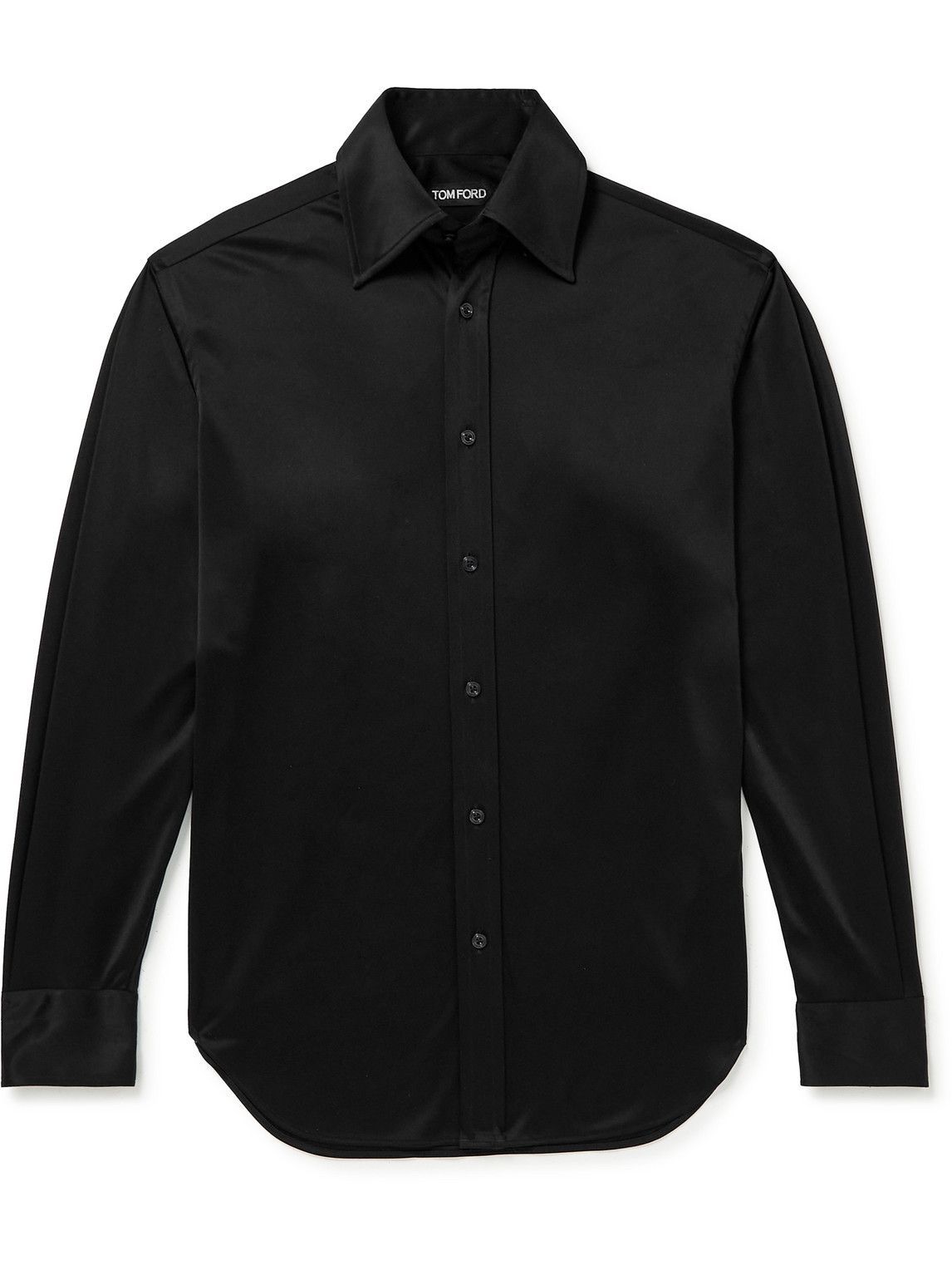 TOM FORD - Satin-Jersey Shirt - Black TOM FORD