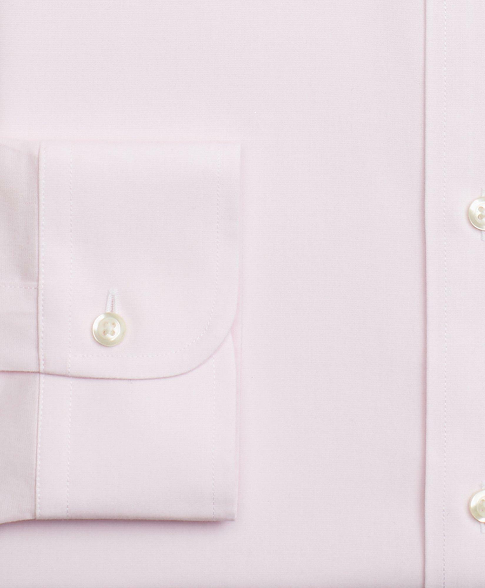 Brooks Brothers Men's Madison Relaxed-Fit Dress Shirt, Non-Iron Herringbone | Light Pink