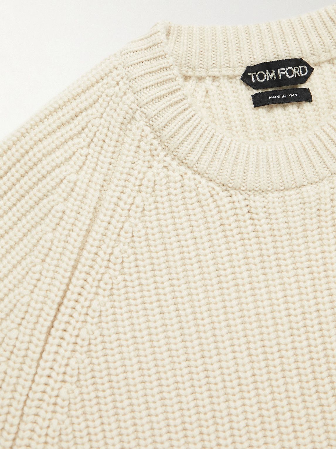 TOM FORD - Ribbed Cashmere Mock-Neck Sweater - Neutrals TOM FORD