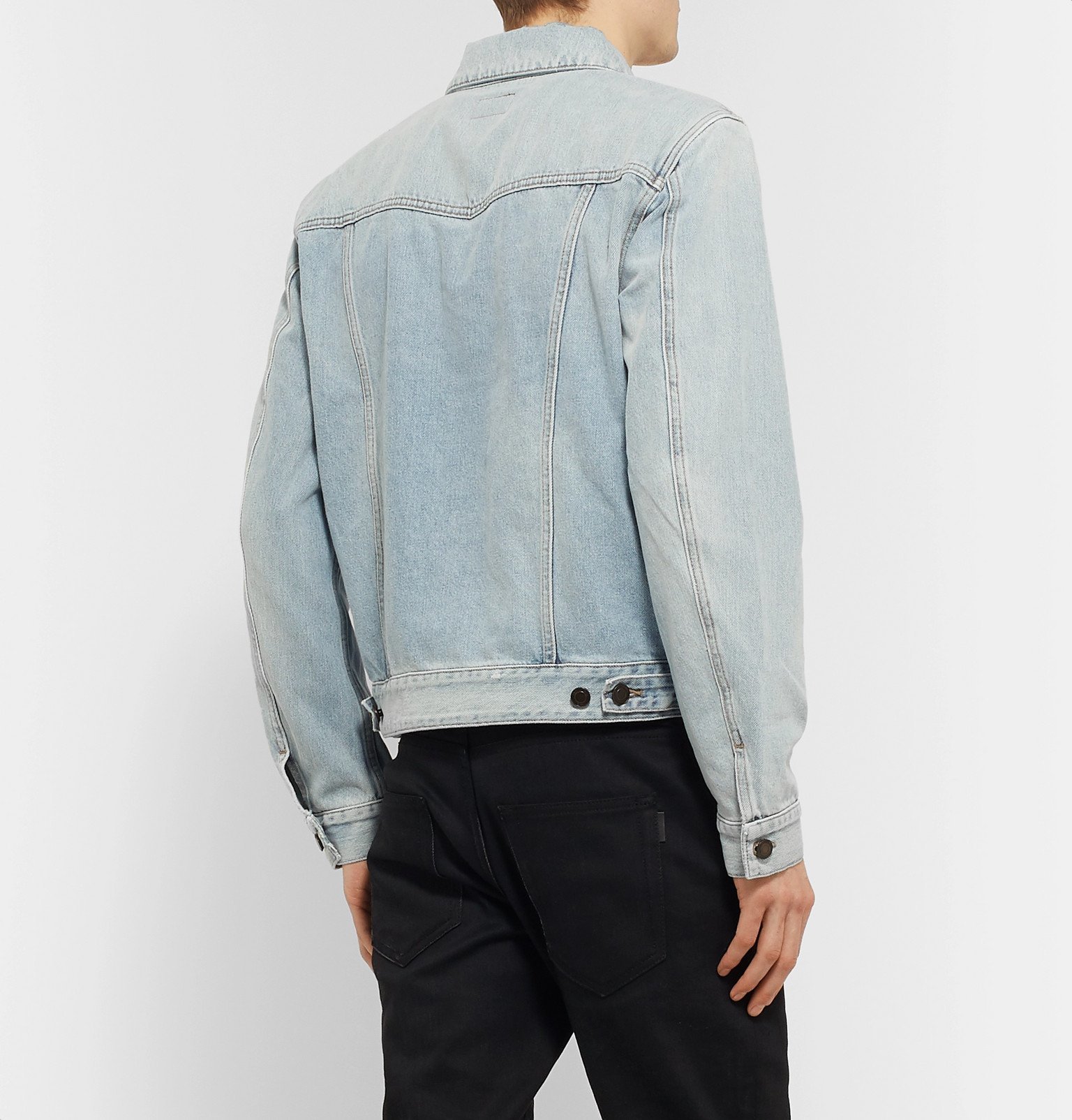 blue saint slim fit denim jacket