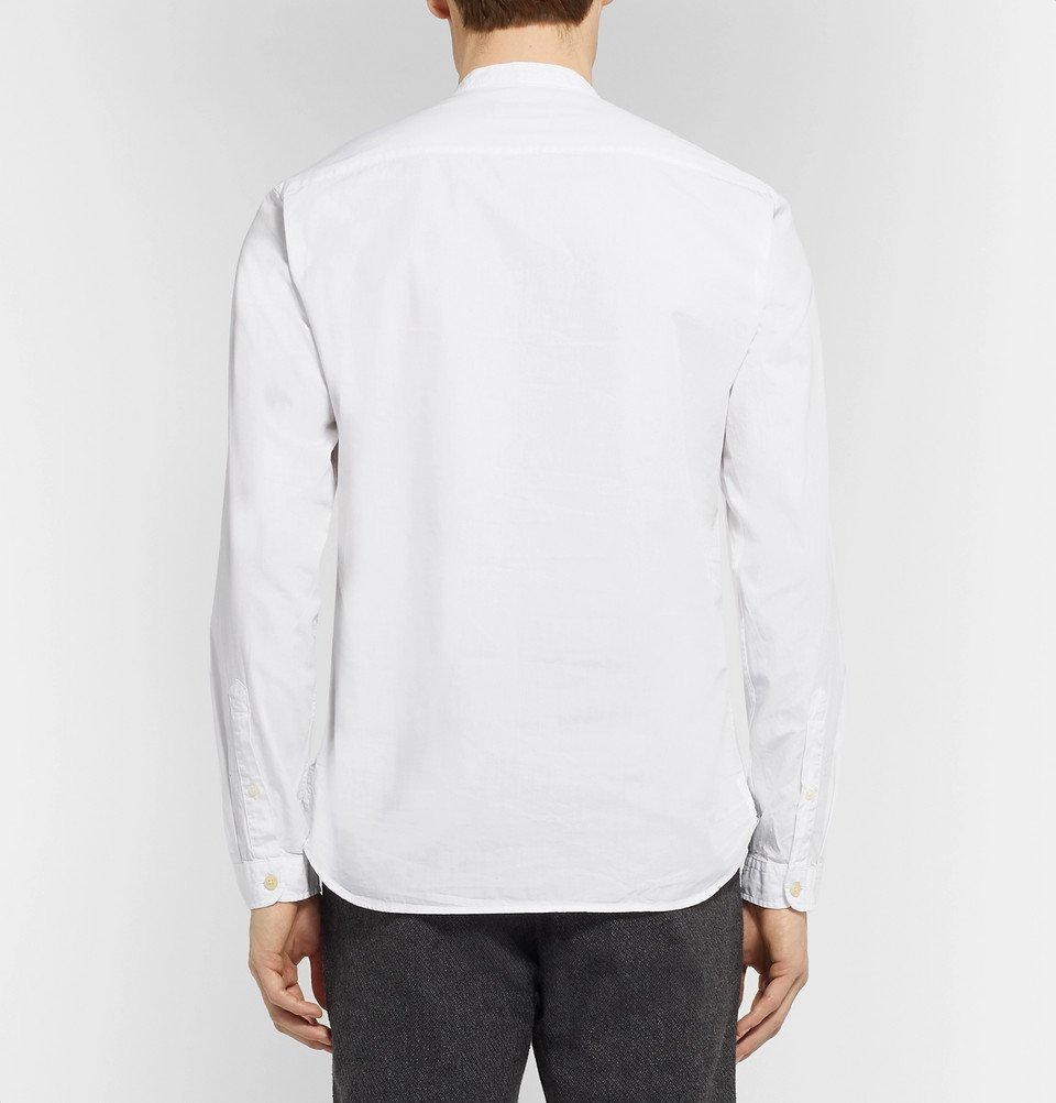 Oliver Spencer - Grandad-Collar Bib-Front Organic Cotton Shirt - White