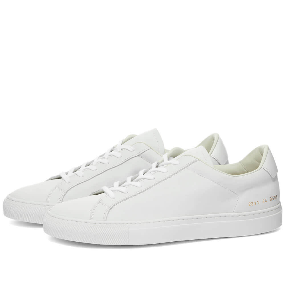 Photo: Common Projects Men's Retro Low Sneakers in White/White