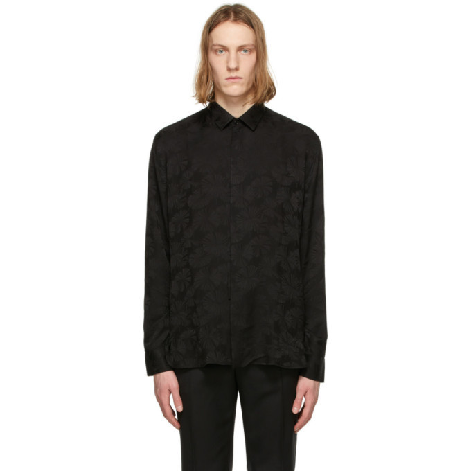 saint laurent black silk shirt