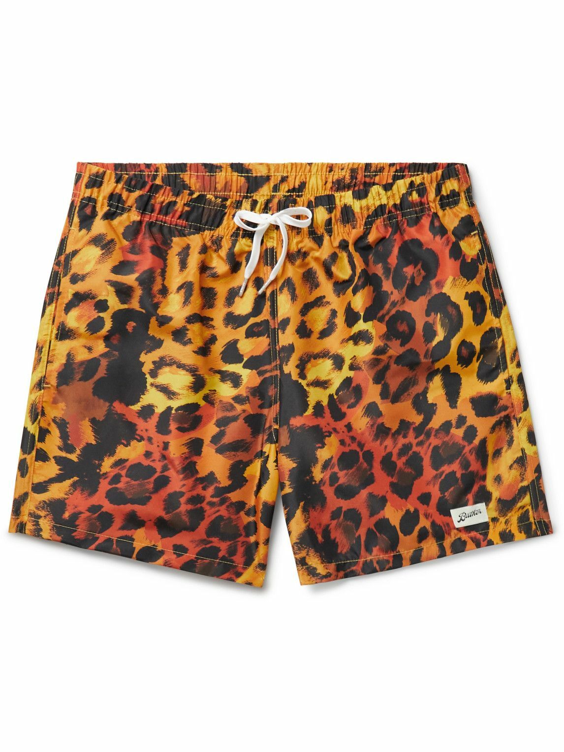 Photo: Bather - Straight-Leg Mid-Length Leopard-Print Swim Shorts - Brown