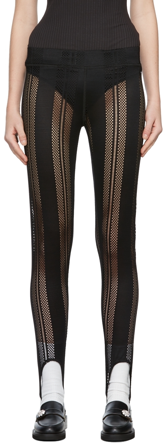 GANNI Black Mesh Intimates Leggings GANNI