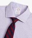 Brooks Brothers Men's Stretch Madison Relaxed-Fit Dress Shirt, Non-Iron Poplin English Collar Gingham | Lavender