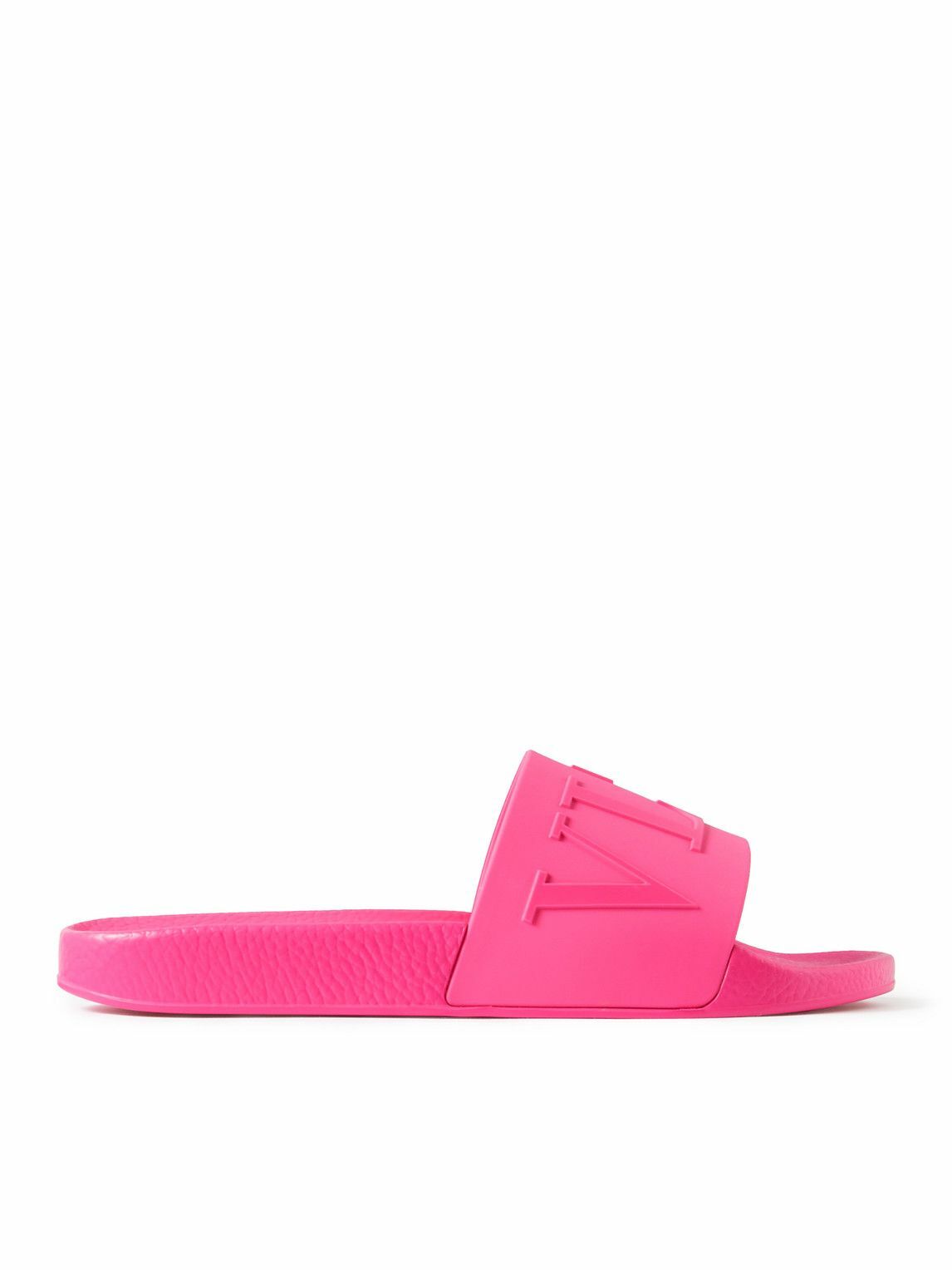 Photo: Valentino - Valentino Garavani Logo-Embossed Rubber Slides - Pink
