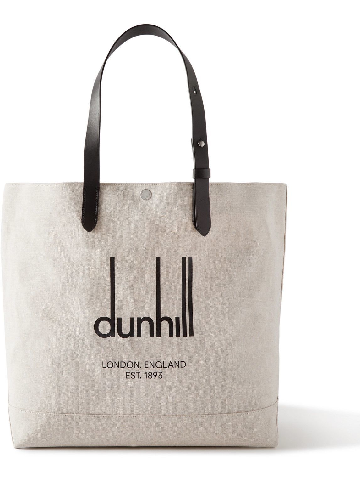 Dunhill - Legacy Logo-Print Leather-Trimmed Canvas Tote Bag Dunhill