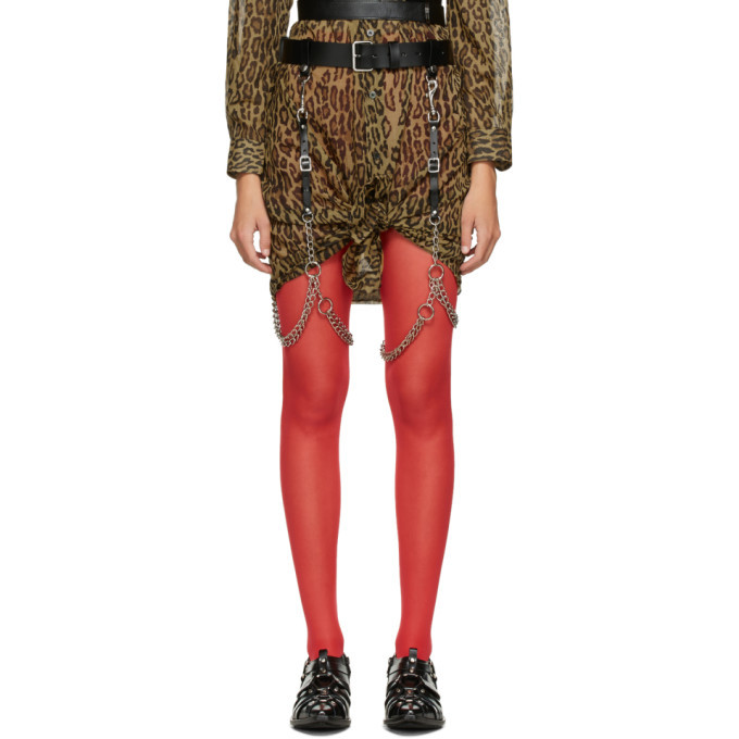 Junya Watanabe Black Leather Garter Chain Belt Junya Watanabe