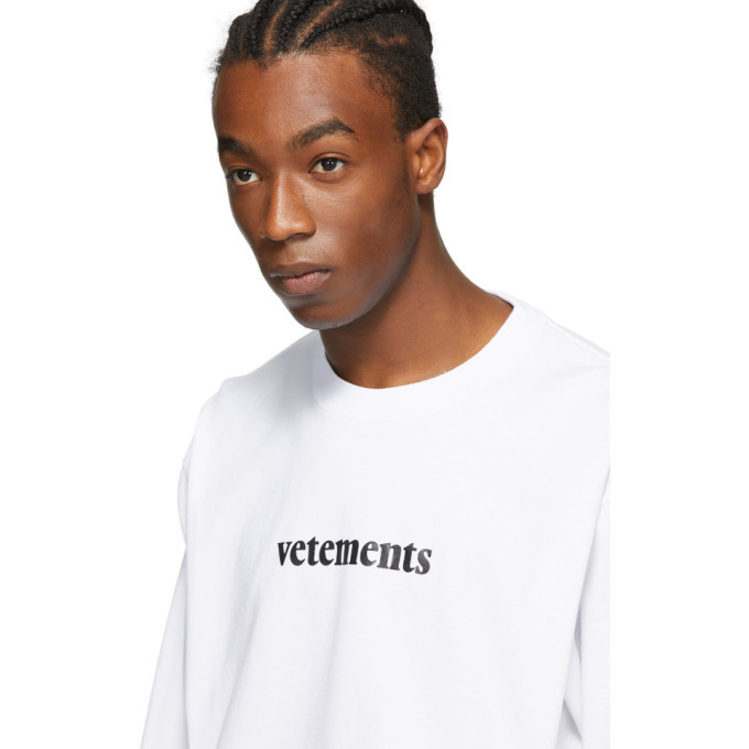 VETEMENTS White Logo Long Sleeve T-Shirt Vetements