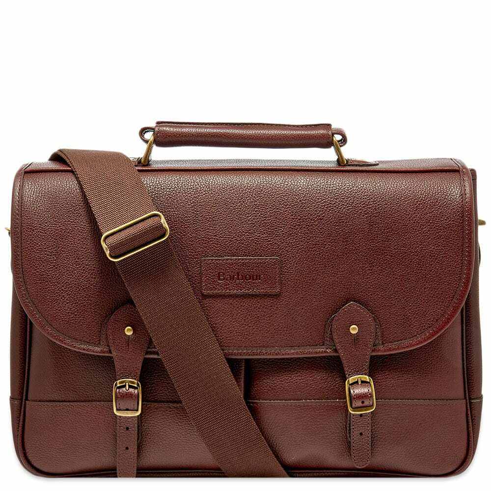 Photo: Barbour Men's Leather Briefcase in Dark Brown