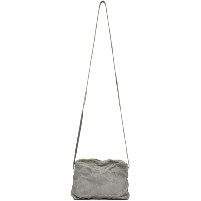 Boris Bidjan Saberi Grey Dyed Leather Crossbody Bag Boris Bidjan Saberi