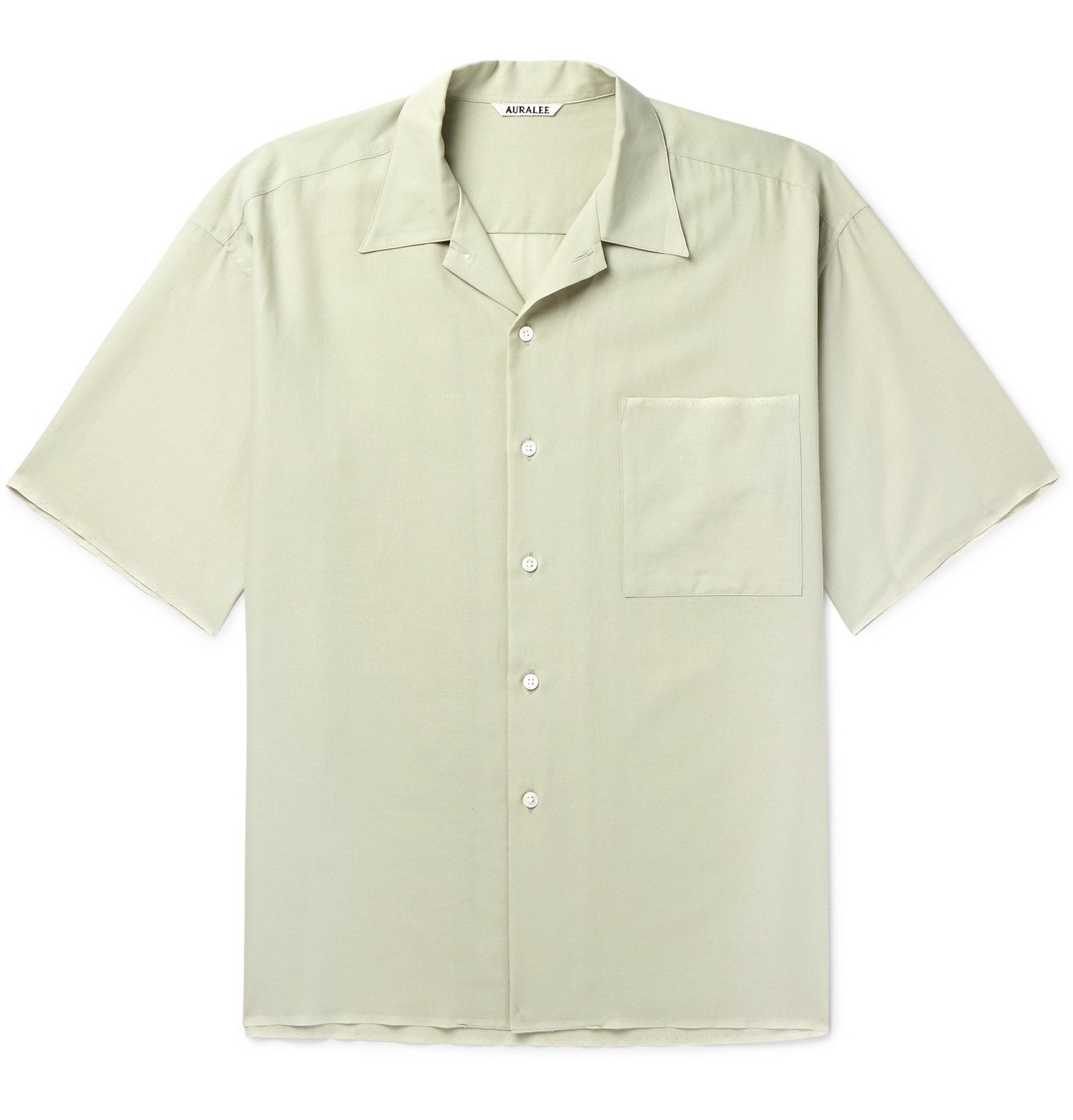 Auralee - Camp-Collar Cotton-Georgette Shirt - Green Auralee