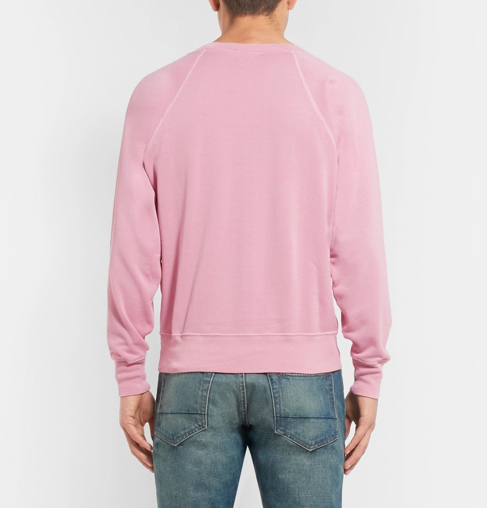 TOM FORD - Garment-Dyed Loopback Cotton-Jersey Sweatshirt - Men - Pink TOM  FORD