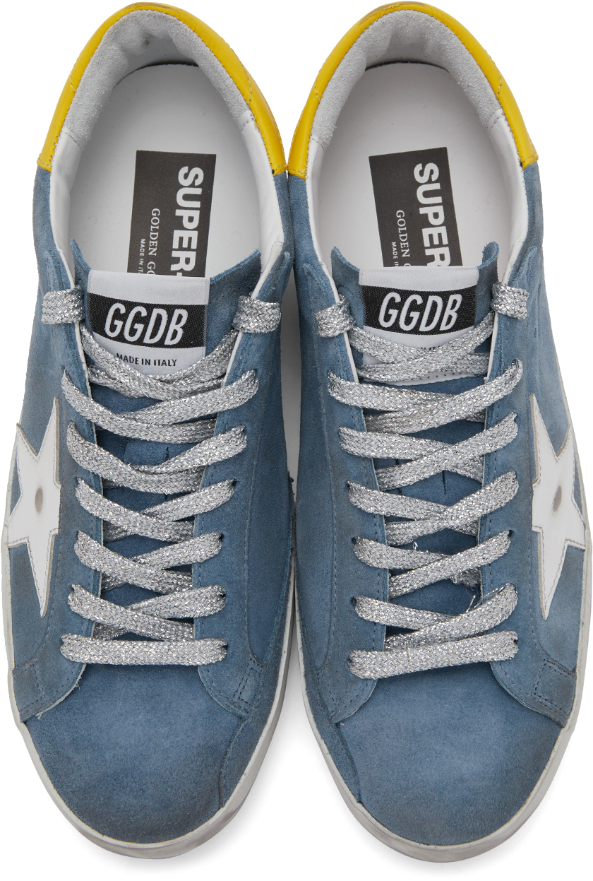 Golden Goose Blue Suede Super-Star Sneakers Golden Goose Deluxe Brand