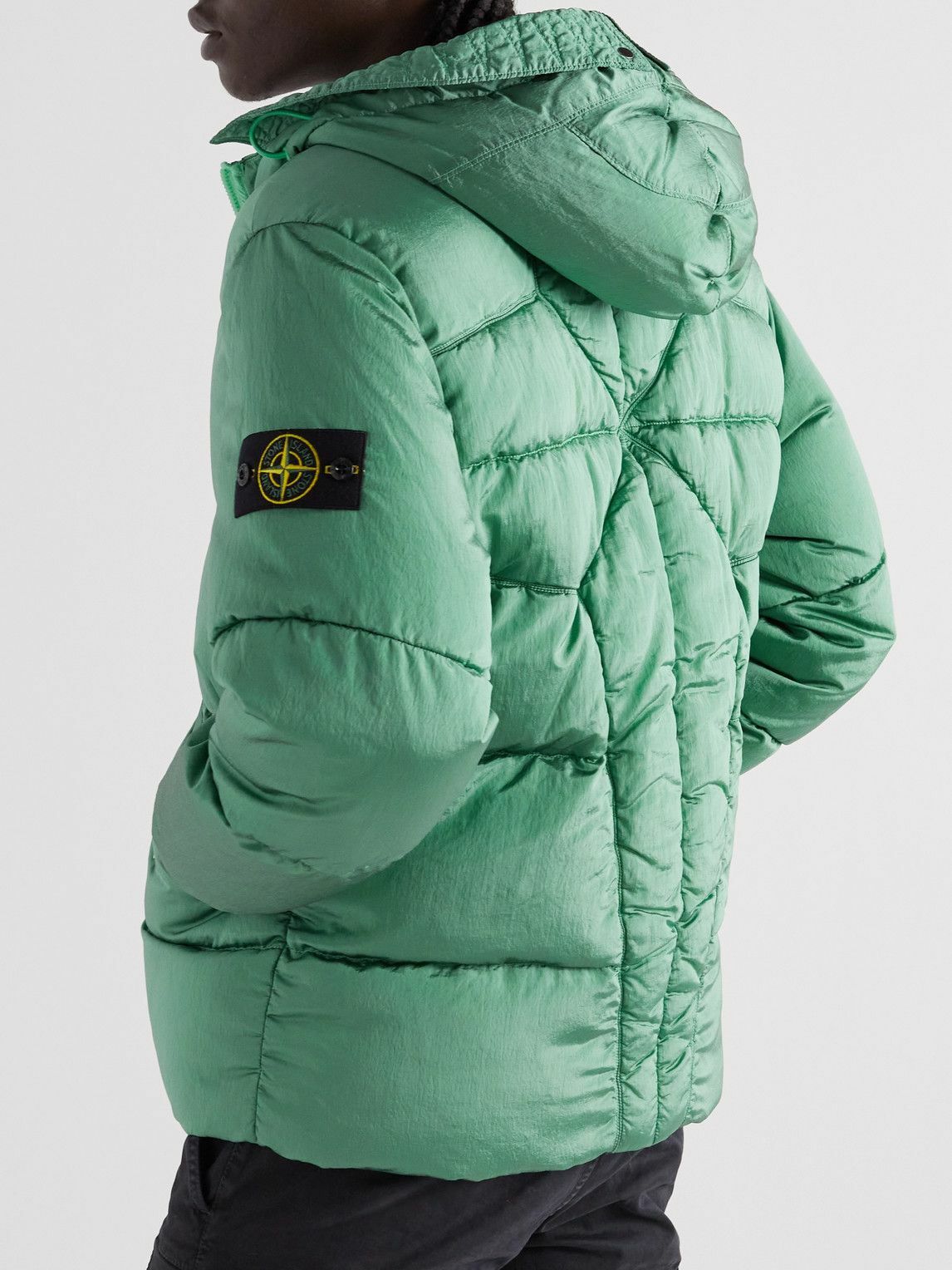 Stone Island Logo Appliqu d Quilted Crinkled Shell Hooded Down Jacket stone-island-logo-appliqu-d-quilted-crinkled-shell-hooded-down-jacket