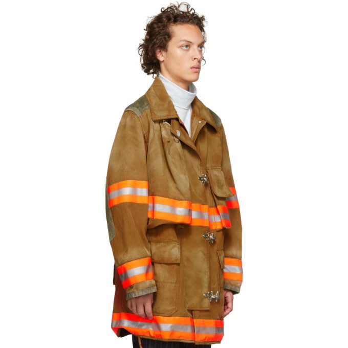 Calvin Klein 205W39NYC Brown Aged Fireman Coat Calvin Klein 205W39NYC