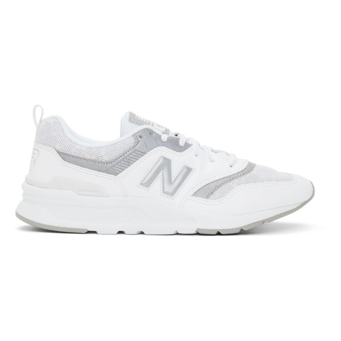 Balance White and Silver 997H Sneakers 