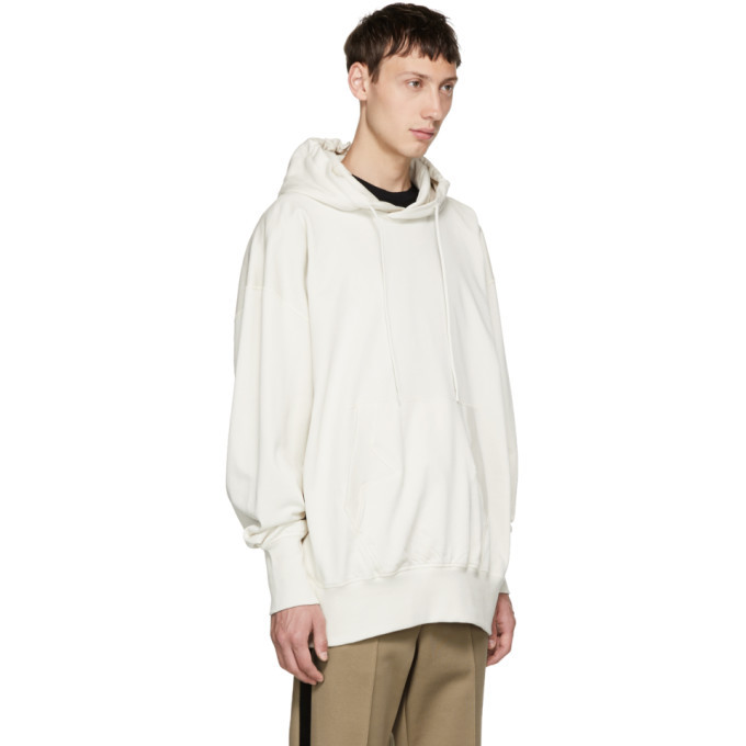 Y-3 White Stacked Logo Hoodie Y-3