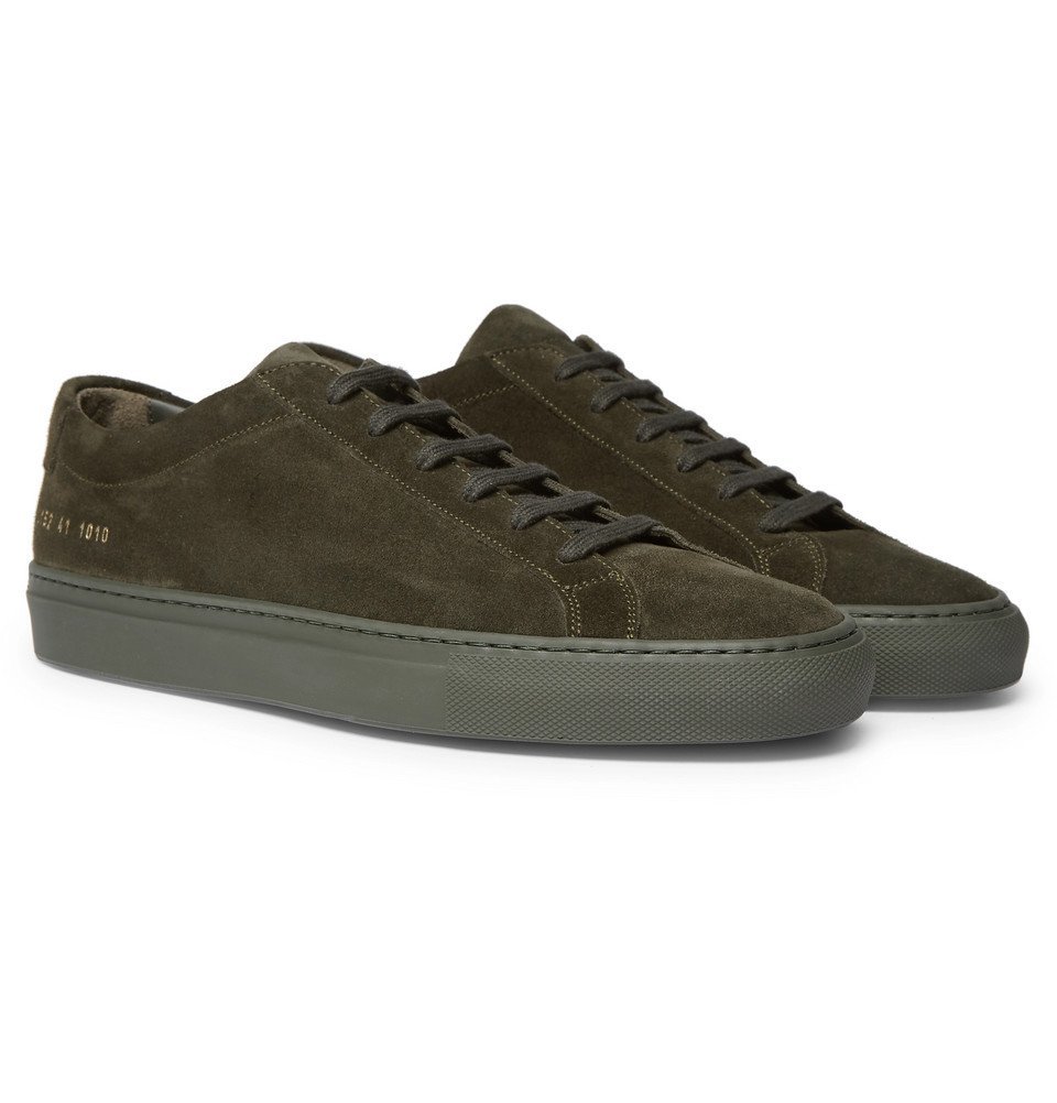 Common Projects - Original Achilles Suede Sneakers - Men - Army green ...