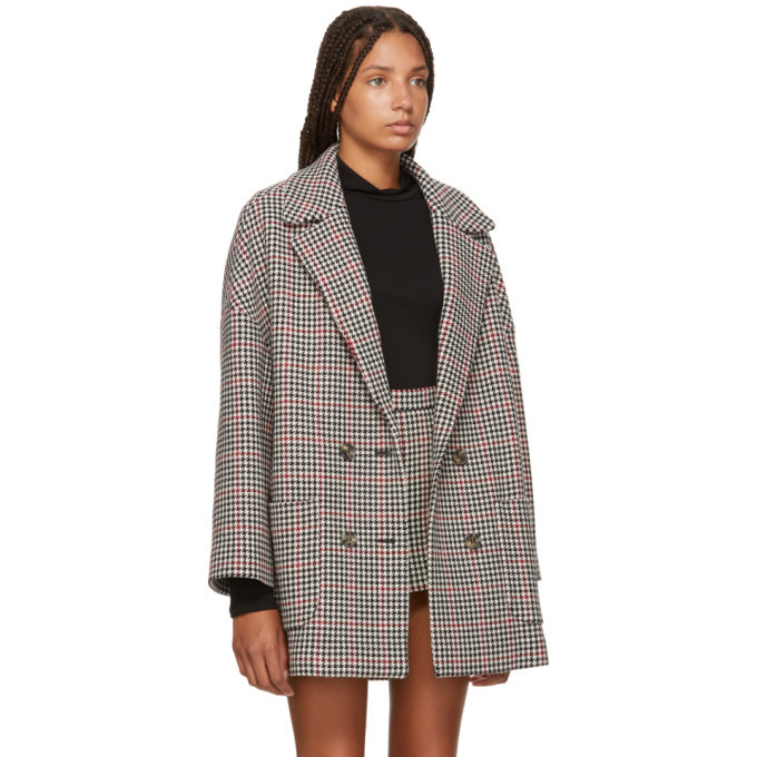 Red Houndstooth Coat RED Valentino