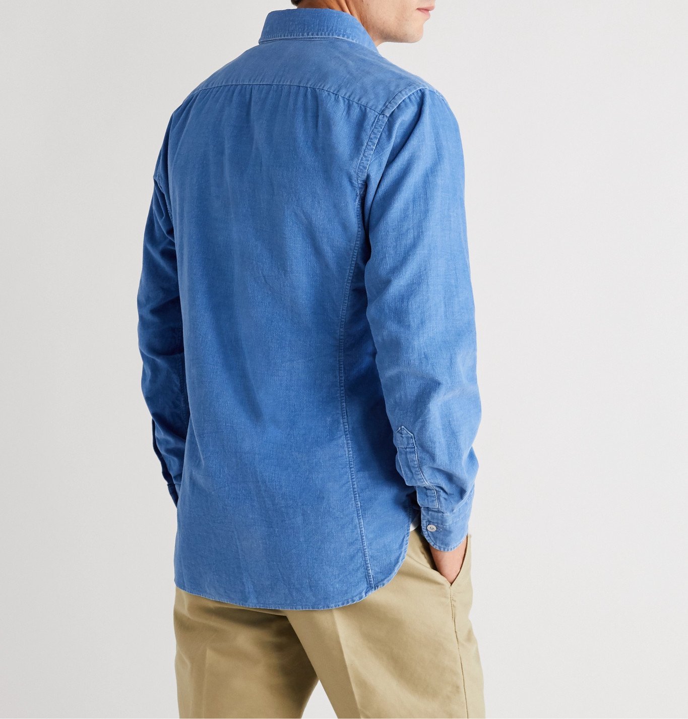 TOM FORD - Slim-Fit Button-Down Collar Cotton-Corduroy Shirt - Blue TOM ...