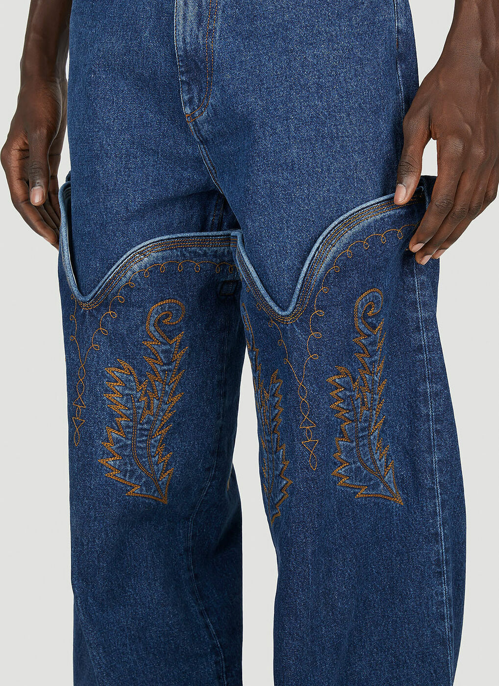 Y/Project - Cowboy Cuff Jeans in Blue Y/Project