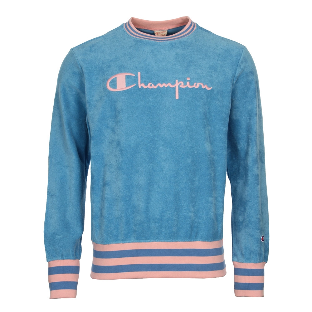 pink and blue champion sweatshirt