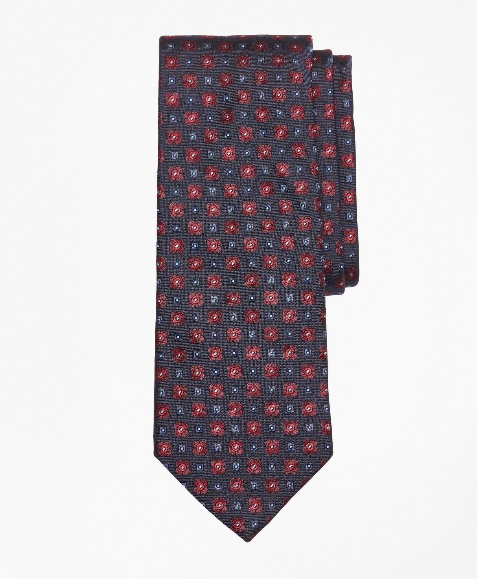 Brooks Brothers Men's Flower and Diamonds Tie | Navy/Red