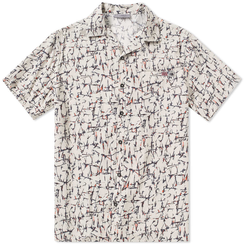 Lanvin Cracked Paint Bowling Shirt Lanvin