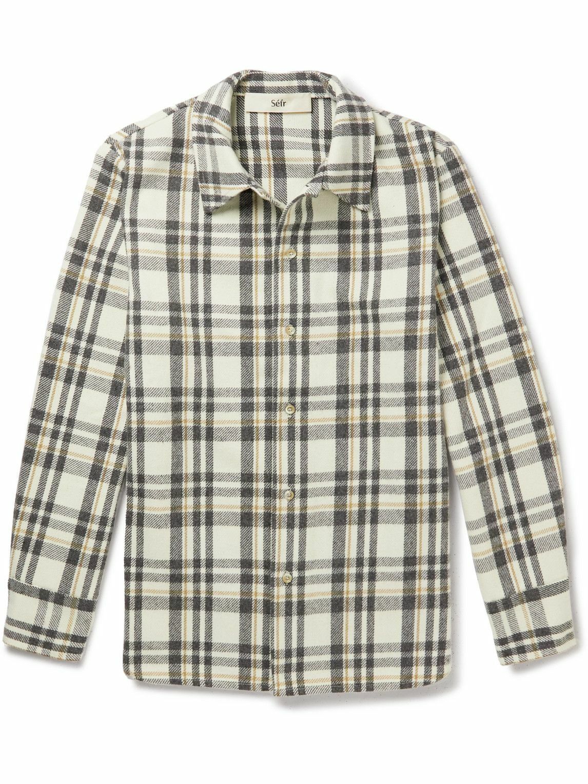 Photo: Séfr - Marcel Checked Recycled-Flannel Shirt - Neutrals
