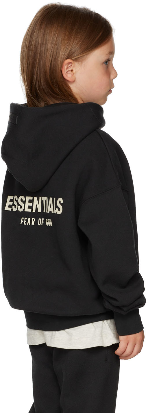 Essentials Kids Black Logo Hoodie Essentials