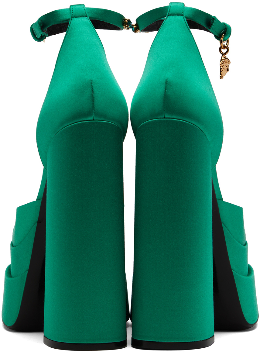 Versace Green Medusa Aevitas Platform Heels Versace