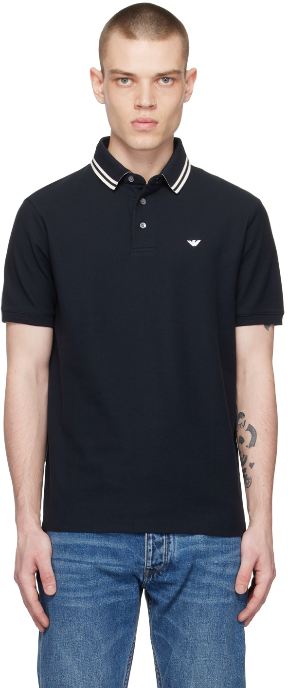 Emporio Armani Blue Three-Button Polo